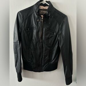 Black leather jacket, small